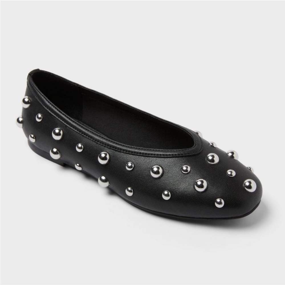 Women's Sammie Studded Ballet Flats with Memory Foam Insole - A New day™
Black